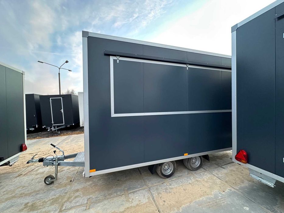Przyczepa gastronomiczna FoodyWheel 4x2,3m Food Truck DOSTĘPNA OD RĘKI koła 10c PROMOCJA