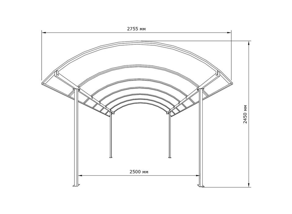 Арочний навіс, Навіс Збери сам, Конструктор навісу 6х3