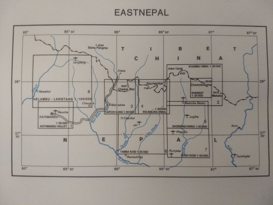 Mapas topográficos Nepal East Hymalayas