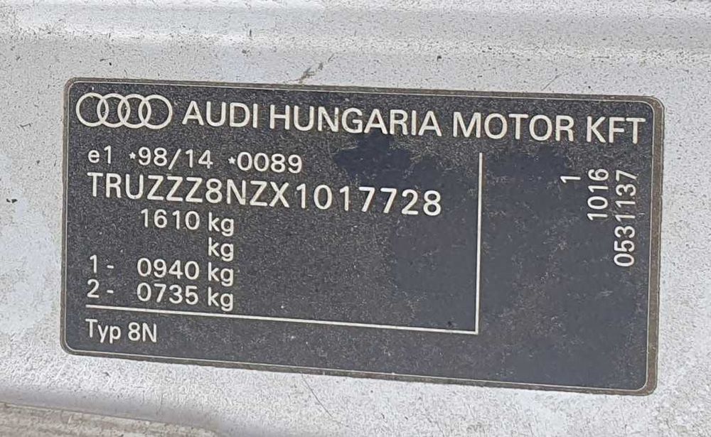 Audi TT 8N / 1.8 T 180km / 1999r. / na części
