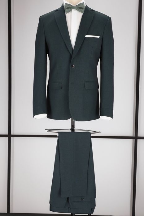 Garnitur marynarka spodnie Kubenz butelkowa zieleń