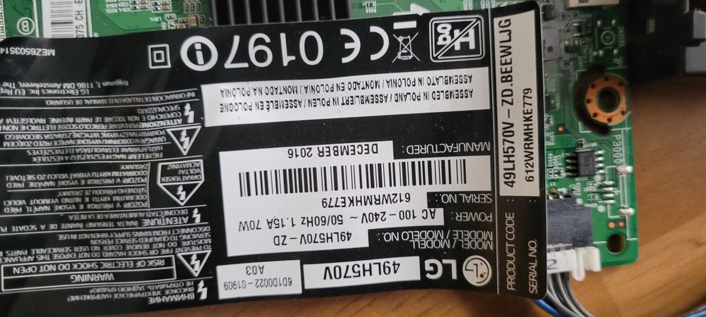 Elektronika telewizora lg 49LH570V