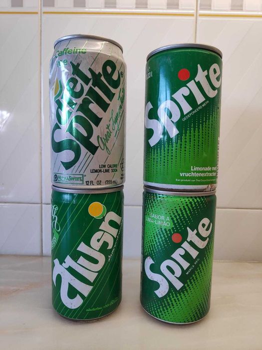 Coleção latas Sprite antigas