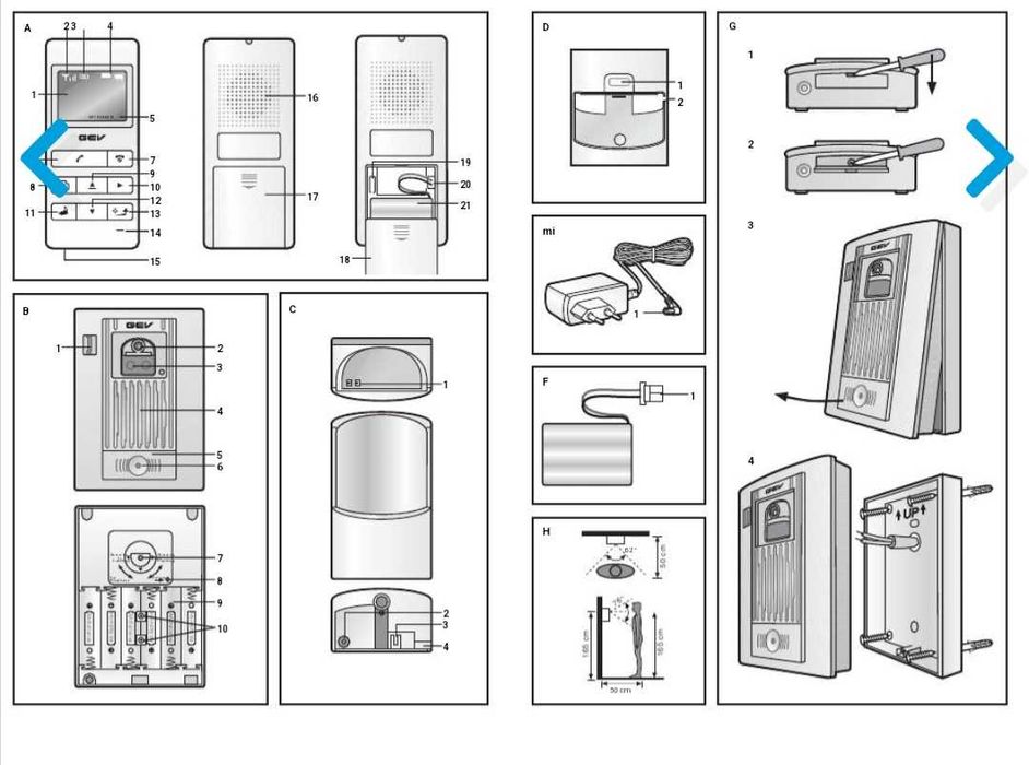 Wideodomofon Gev bezprzewodowy