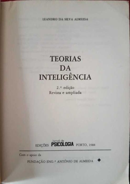 Teorias da Inteligência, livro de Leandro S. Almeida