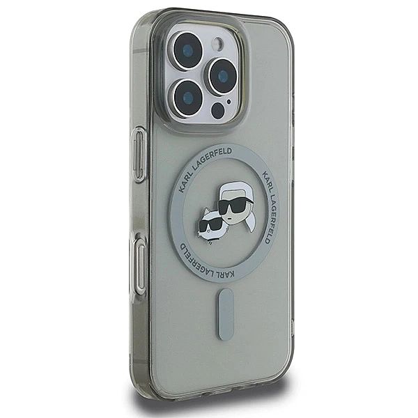Etui Karl Lagerfeld IML Metal Karl&Choupette Head MagSafe na iPhone 16