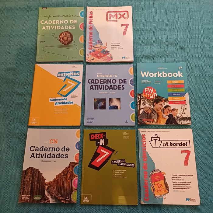 Vários cadernos de atividades de 7° Ano
