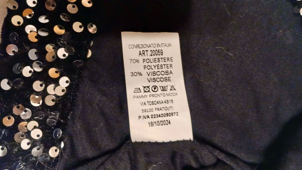 NOWA czarna spódnica mini srebrne cekiny zamek S