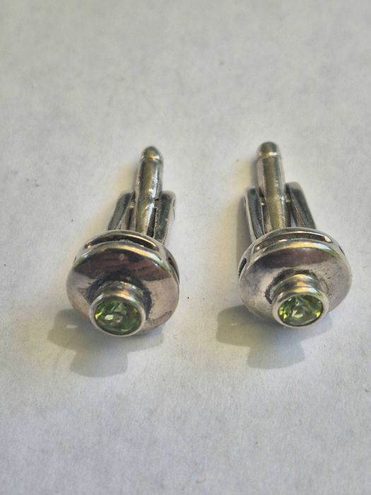 Spinki wintage do koszuli srebrne damskie 8 gr