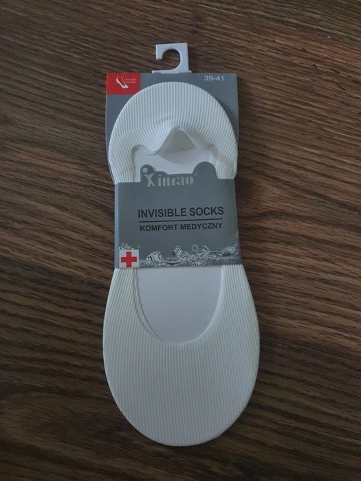 Białe skarpetki stopki 39-41