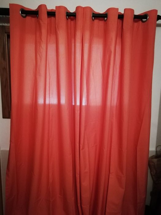 2 Cortinados Opacos, Atelier de Costura - cor Laranja