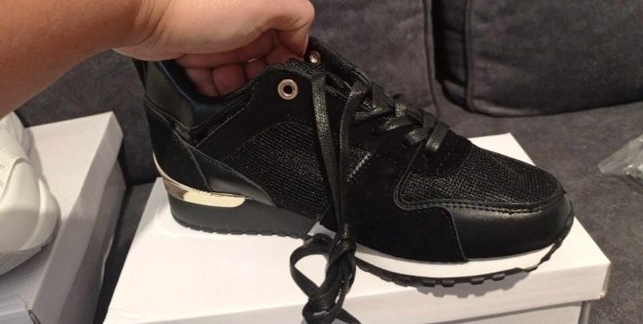 Buty sportowe adidasy czarno złote