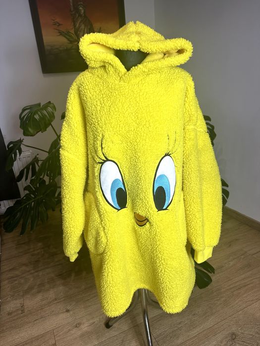 Ocieplacz szlafrok żółty gruby XS-S