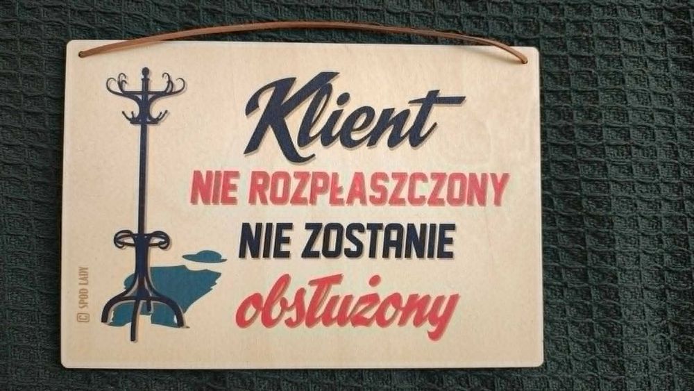 Tabliczka z napisem z PRL, śmieszne tabliczki