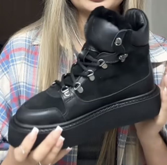 Зимові черевики alian curdas натуральна шкіра хутро 35 розмір 23 см