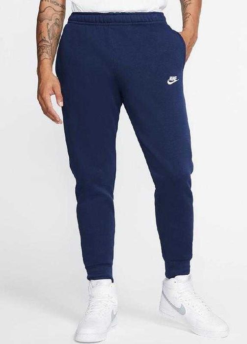 Спортивні штани nike standard fit taper leg на флісі сині утеплені S M