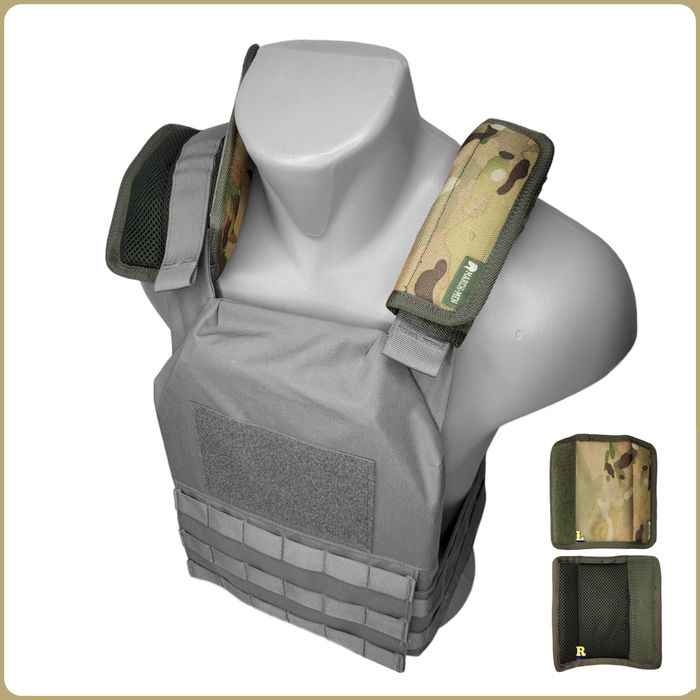 Плечові накладки подушки демпфер під лямки бронежилет плитоноски Койот