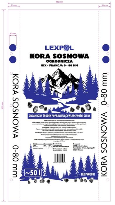 Kora sosnowa średnia 0-80mm