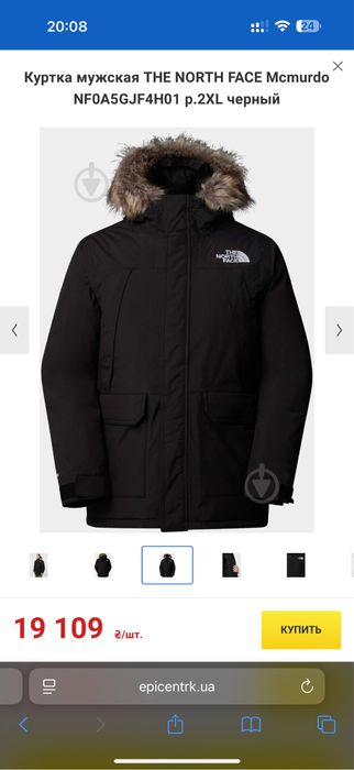 Пуховик чоловічий THE NORTH FACE Mcmurdo