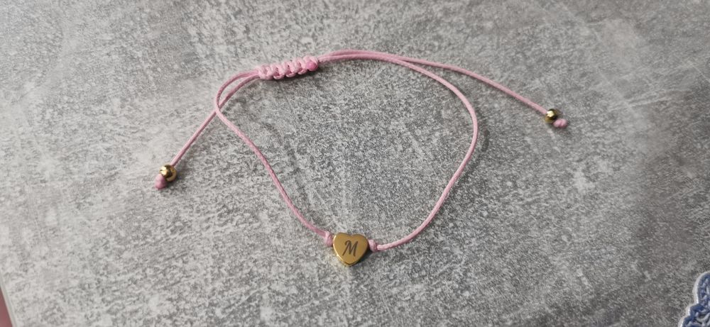 Bransoletka z serduszkiem i litera M
