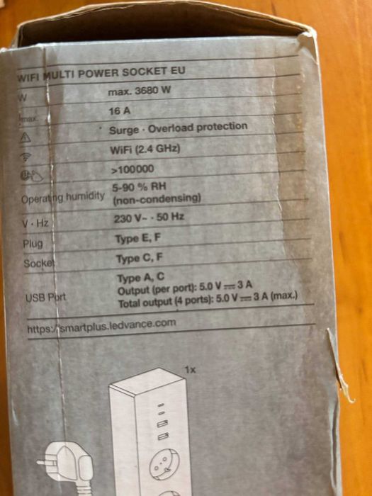 Inteligentna listwa zasilająca LEDVANCE WiFi Multi Power Socket + USB