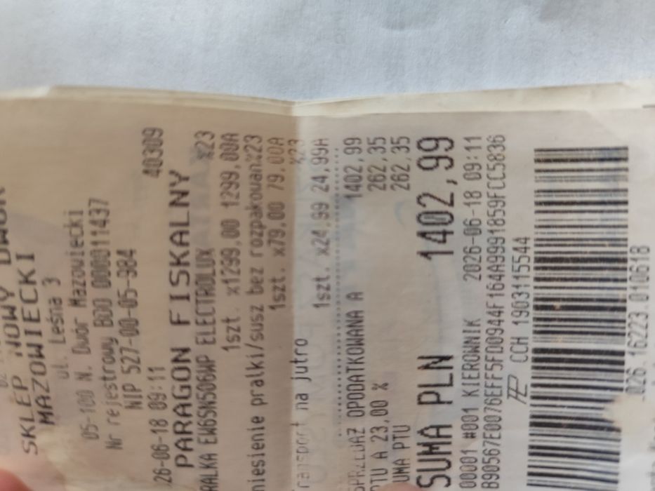 Pralka Electrolux EW6SN500WP slim sensi care 6kg wsadu