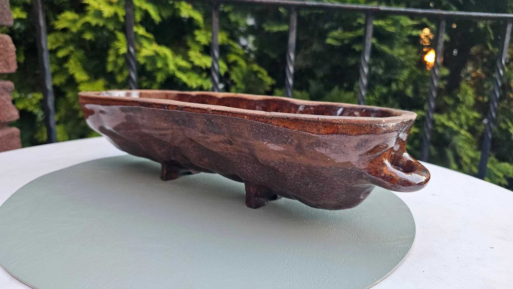 Przedwojenna ceramiczna forma na chałkę,chleb