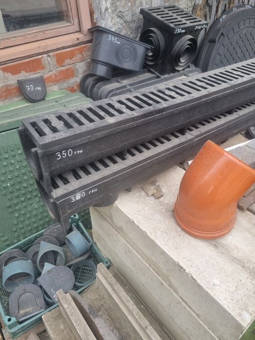 Люки каналізаційні, дренажні, дорожні. Лотки, труби, кільця.