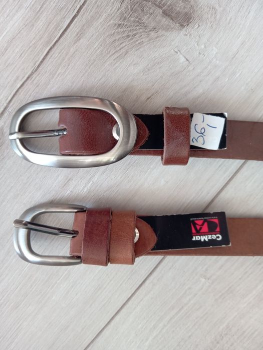 Pasek damsk(wąski)skórzany