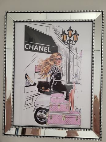 Modern painting in a mirror frame 90x70 CHANEL PRADA TIFFANY DIOR