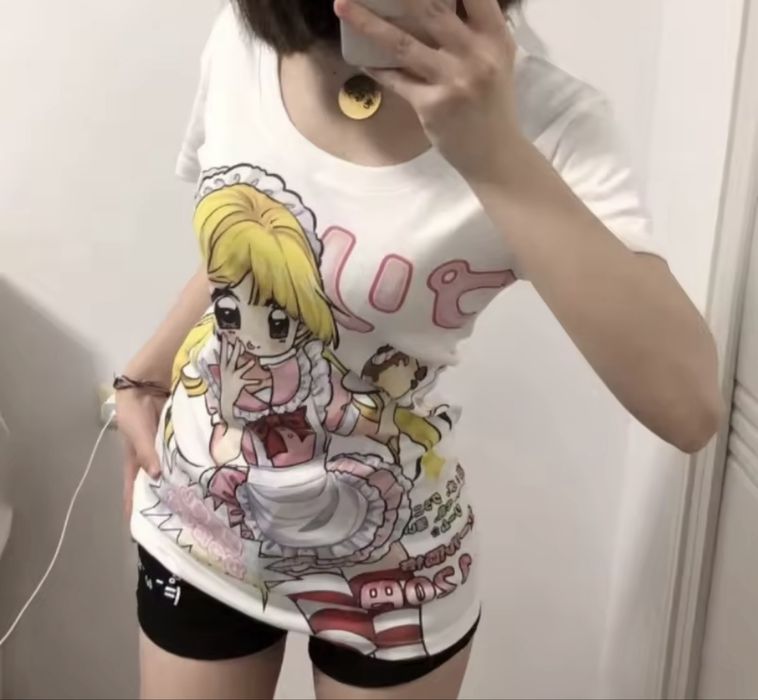 Стильна футболка з аніме-принтом у стилі kawaii / y2k / harajuku.