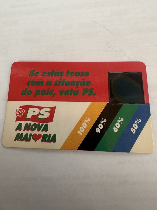 Crachá e cartão vintage PS