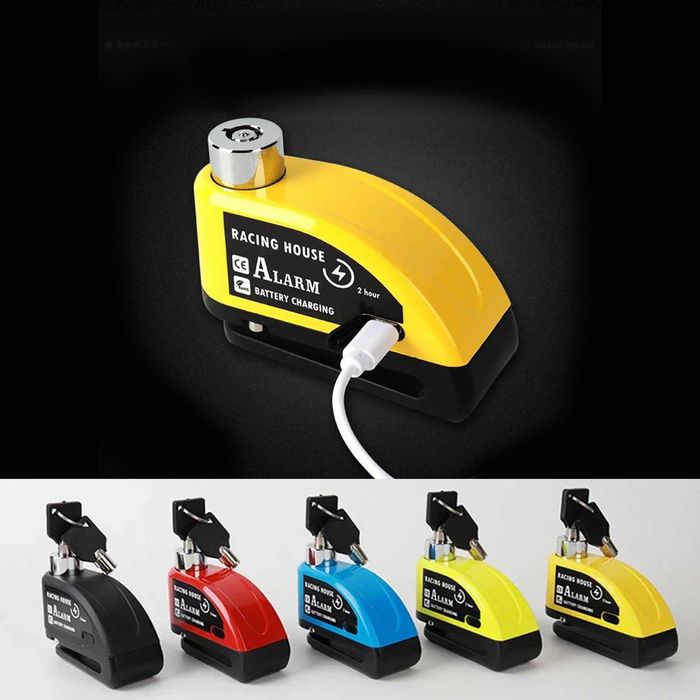 Cadeado Alarme Disco Moto 110dB Recarregável USB