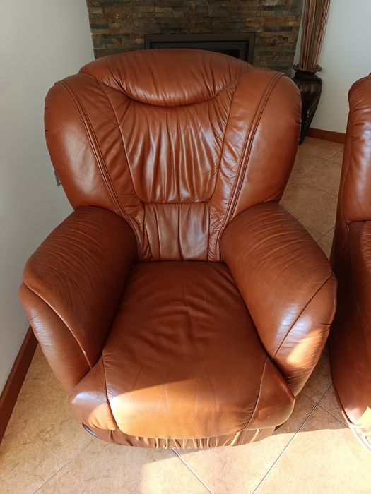 Conjunto de Sofás em pele