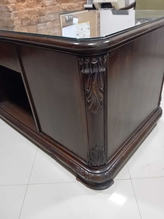 Biurko antyk orzechowe dwustronne rozkładane