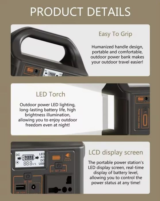 Зарядна станція 200 W, LiFePO4 .Великий Повербанк,UPS безперебійник.