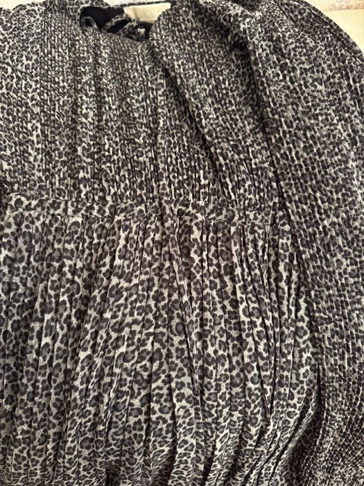 Vestido Michael Michael Kors Savannah Pleated Leopard Print Dress