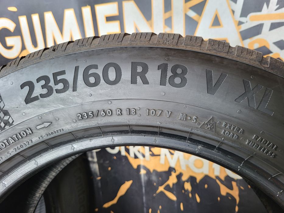 Opony zimowe 235/60/18 Continental 21/22rok 6,3/7,5mm
