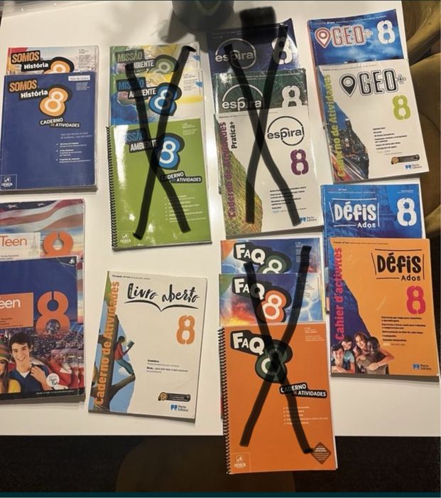 Livros e cadernos atividade 8 ano