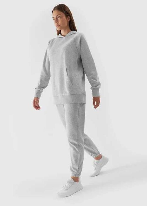 4F 4FAW23TSWSF0725 szara dresowa bluza damska z dużym kapturem XL