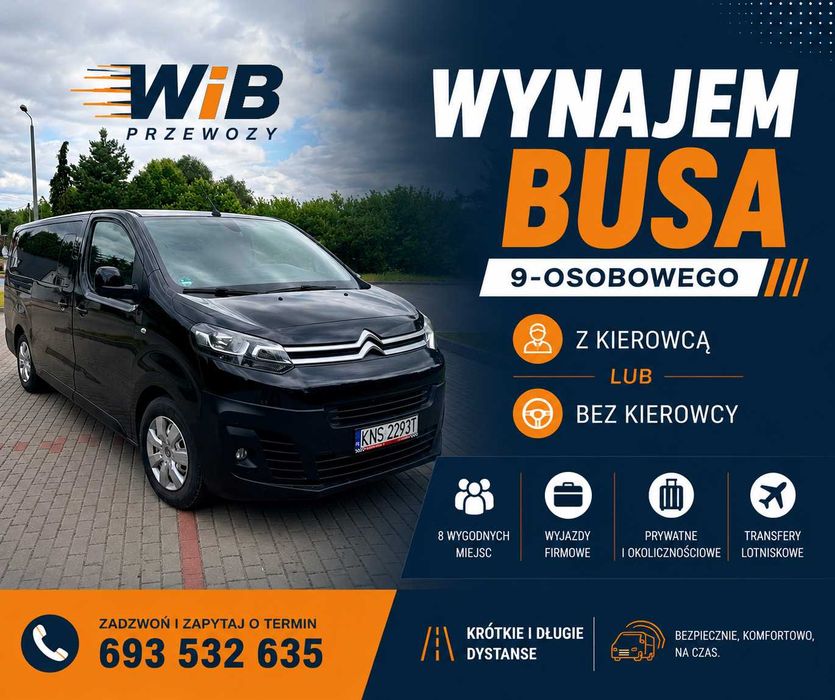 Wynajem busa 9-osobowego