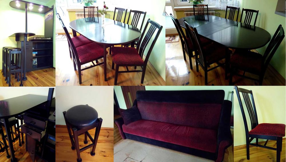 Meble stół krzesła barek