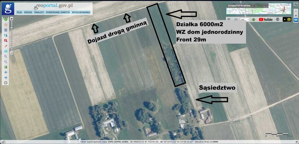 Działka 6000m² WZ dom jednorodzinny