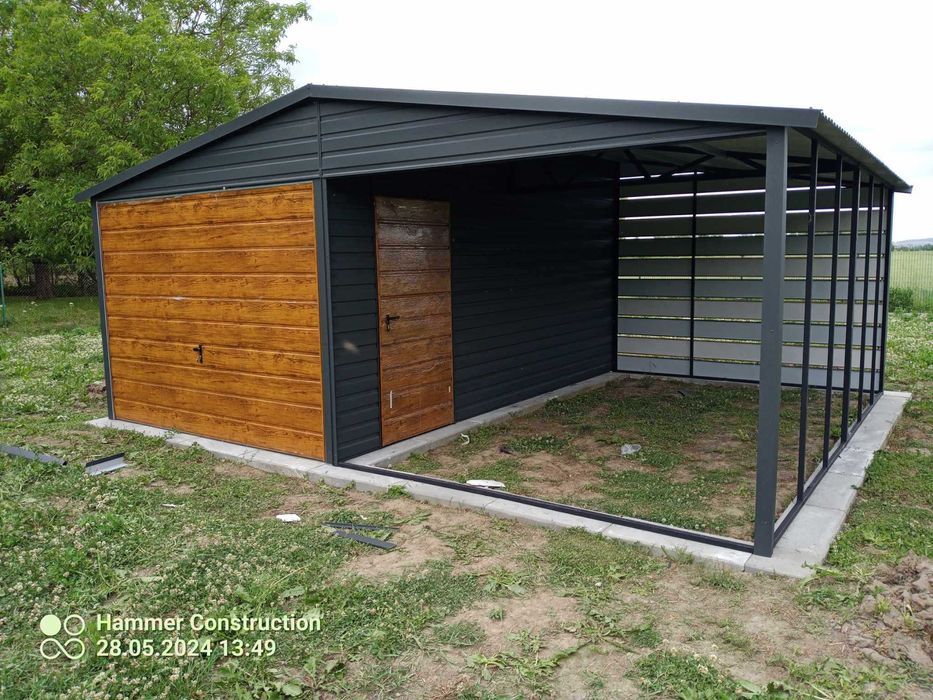 Garaż blaszany, wiata. WZMOCNIONY PROFILAMI. Producent. Cała POLSKA