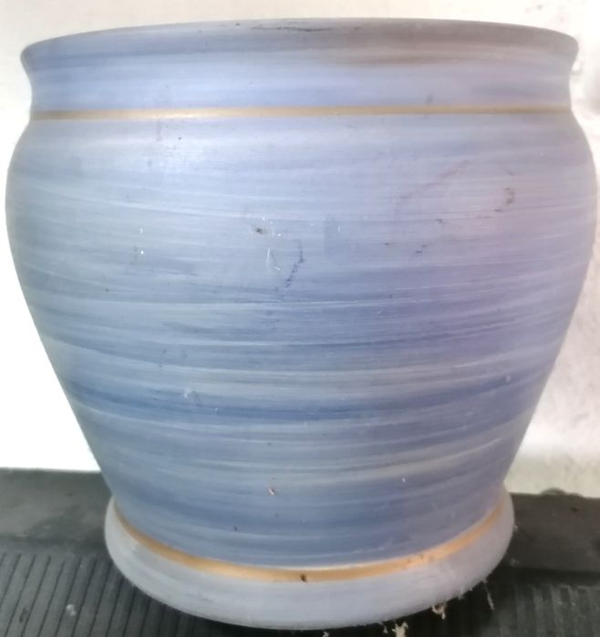 Vaso cerâmica azul