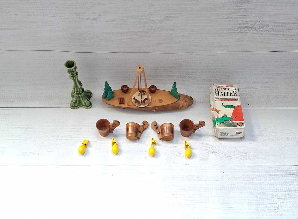 Przedmioty Ozdoby Rękodzieło PRL NRD Vintage Retro 14 elementów