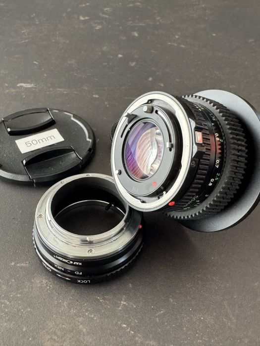 Canon FD 50mm f/1.4 + Adaptador para Sony E – Excelente Estado