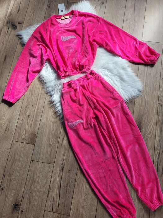 Welurowy dres La manule fuksja xs s