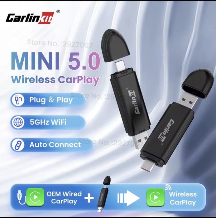 CarlinKit MINI 5 Wireless CarPlay Adapter