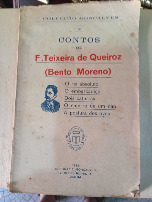 Livro Contos de F. Teixeira de Queiroz (Bento Moreno)